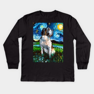 Saint Bernard Night Kids Long Sleeve T-Shirt